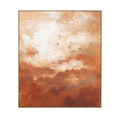 Tablou decorativ cu rama pictat manual canvas abstract Bold 122,6x4,3x142,6h