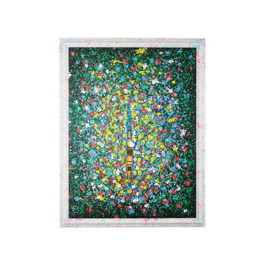 Tablou decorativ cu rama abstract pictat manual canvas Spotty 168x5x138h