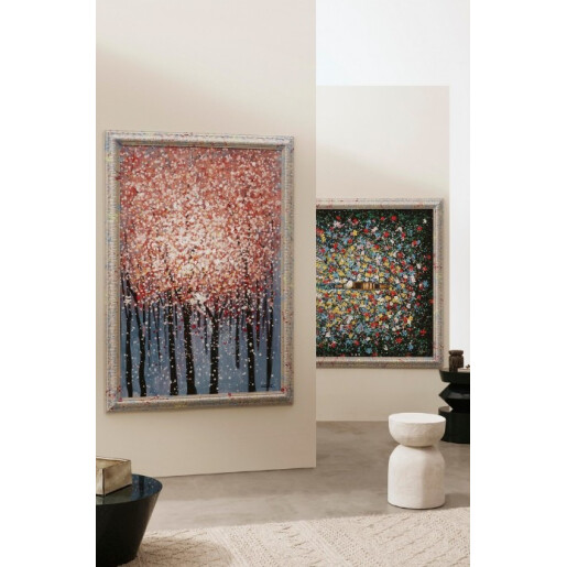 Tablou decorativ cu rama abstract pictat manual canvas Spotty 168x5x138h