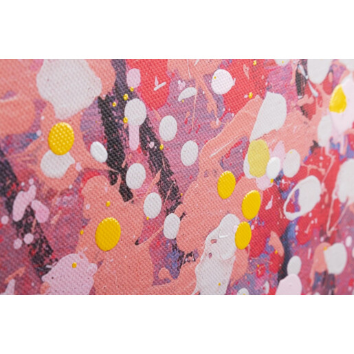 Tablou decorativ cu rama abstract pictat manual canvas Spotty 118x5x168h