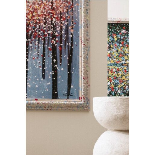 Tablou decorativ cu rama abstract pictat manual canvas Spotty 118x5x168h