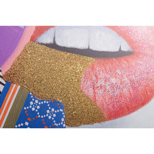 Tablou decorativ cu rama abstract pictat manual canvas Talent 90x3,5x120h