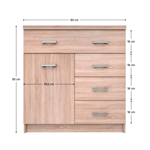 Comoda PAL stejar Sonoma Topty 80x33x85 cm