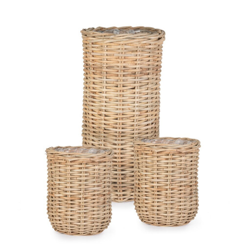 Set 3 cosuri ratan natur Jefri (2x) 45x50 cm, 60x110 cm