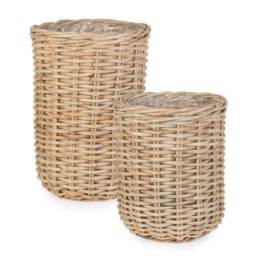 Set 2 cosuri ratan natur Jefri 50x65 cm, 65x80 cm