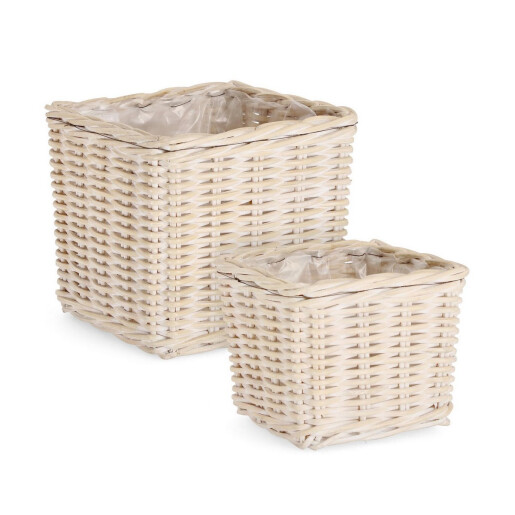 Set 2 cosuri ratan natur Randy 21x21x18 cm, 26x26x24 cm
