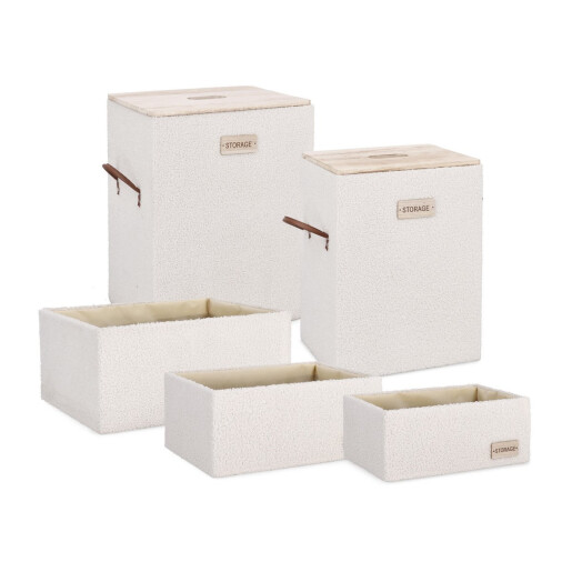Set 2 cosuri rufe, 3 cosuri depozitare Denny 30x20x15h; 35x25x17h; 40x30x20h; 40x30x50h; 43x33x53h