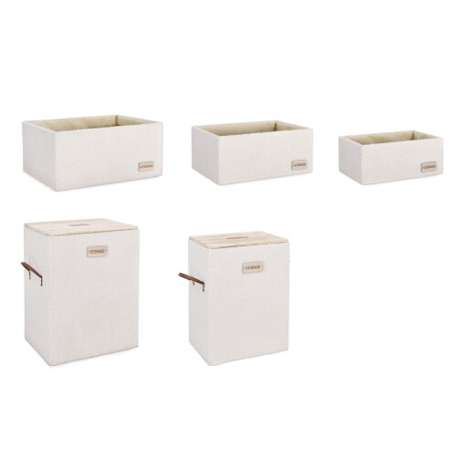 Set 2 cosuri rufe, 3 cosuri depozitare Denny 30x20x15h; 35x25x17h; 40x30x20h; 40x30x50h; 43x33x53h