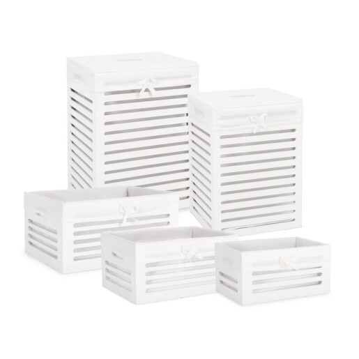 Set 2 cosuri rufe, 3 cosuri depozitare Isra 30x20x15h; 35x25x17h; 40x30x20h; 35x25x41h; 40x30x51h
