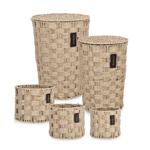 Set 2 cosuri rufe, 3 cosuri depozitare Rahel Ø20x18h; ø25x20h; ø30x22h; ø34x50h; ø40x54h