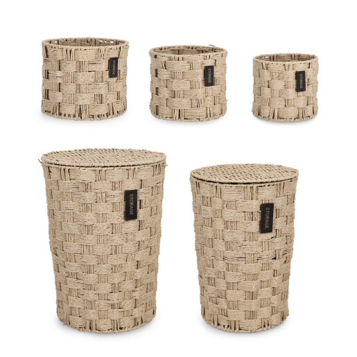 Set 2 cosuri rufe, 3 cosuri depozitare Rahel Ø20x18h; ø25x20h; ø30x22h; ø34x50h; ø40x54h