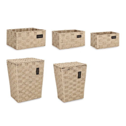Set 2 cosuri rufe, 3 cosuri depozitare Rahel 30x20x16h; 35x25x18h; 40x30x20h; 36x26x47h; 40x30x52h