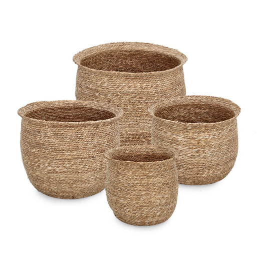 Set 4 cosuri depozitare maro Hamida Ø39x32h; ø44x35h; ø49x38h; ø55x42h
