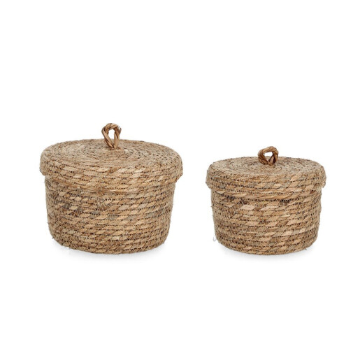 Set 2 cosuri depozitare natur Hamida Ø21x13h; ø24x15h