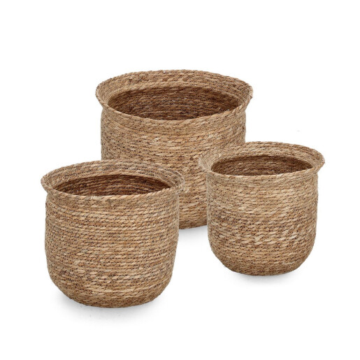 Set 3 cosuri depozitare maro Hamida Ø30x27h; ø35x30h; ø40x32h
