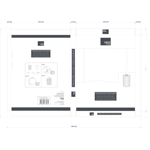 Cos rufe bambus natur textil bej Zahara Ø35x50h