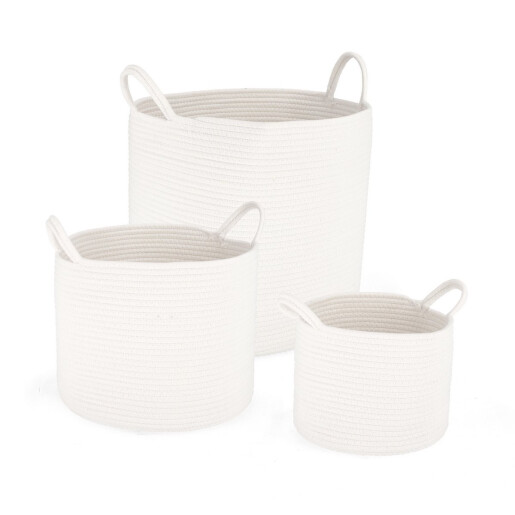 Set 3 cosuri depozitare Candor Ø28x21h; ø36x28h; ø40x39h