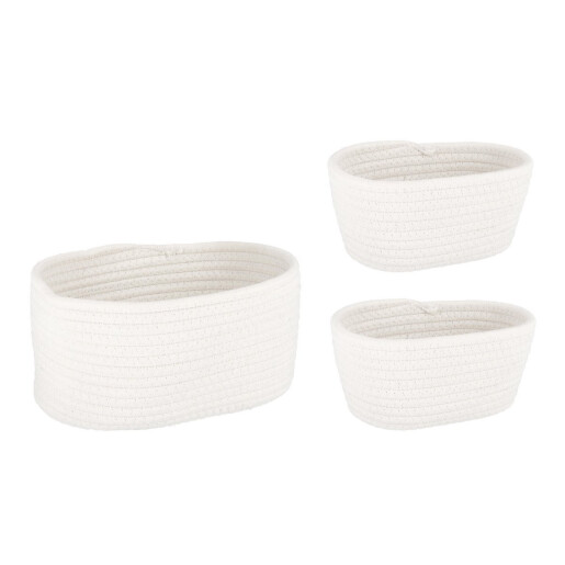 Set 3 cosuri depozitare alb Candor 18x13x9h (2); 29x19x13h