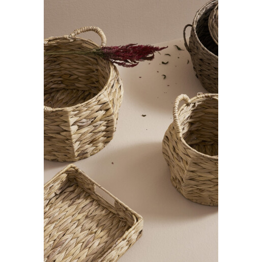 Set 2 cosuri depozitare iarba mare natur Kalaw Ø25x17h; ø33x20h