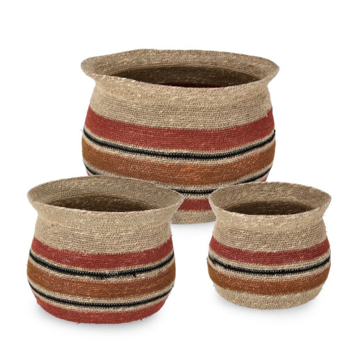 Set 3 cosuri iarba mare multicolora Waylon 20x19 cm, 25x22 cm, 30x25 cm
