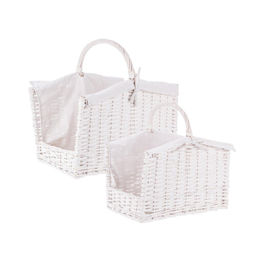 Set 2 cosuri depozitare alb Alesha 44x30x42h; 50x37x47,5h