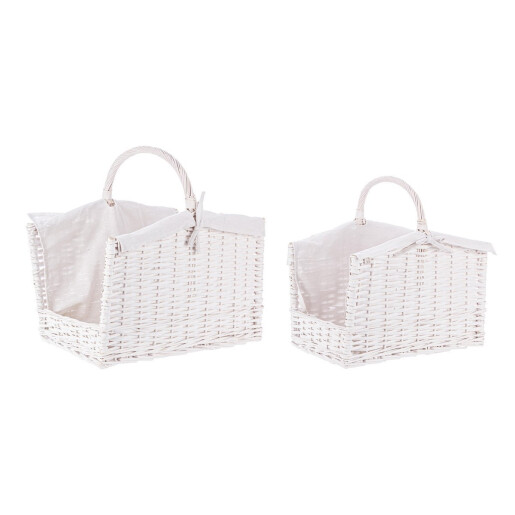 Set 2 cosuri depozitare alb Alesha 44x30x42h; 50x37x47,5h