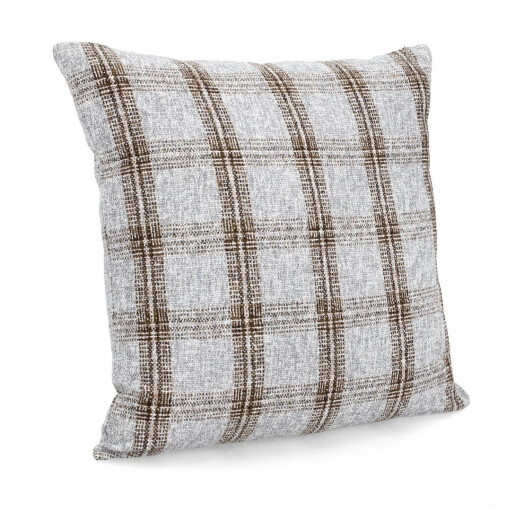 Set 2 perne decorative textil maro gri Vernon 45x45 cm