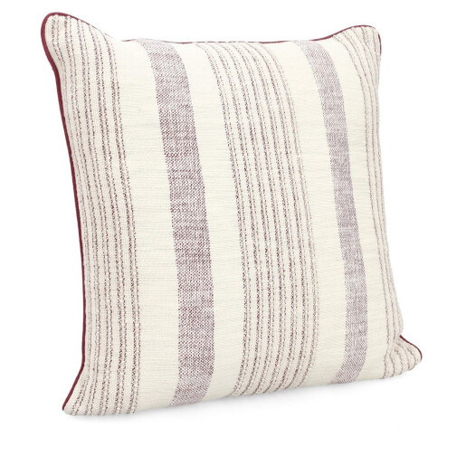 Set 2 perne decorative bumbac bordeaux bej Morgan 50x50 cm