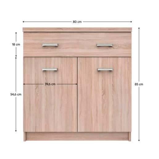 Comoda PAL stejar Sonoma Toppty 80x33x85 cm