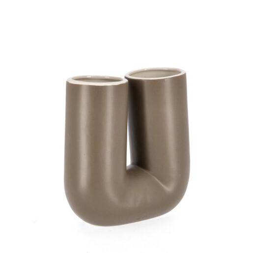 Vaza flori piatra maro Var 19.5x8.5x21h