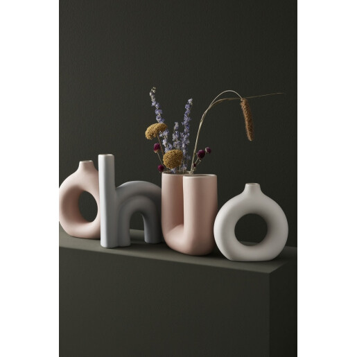 Vaza flori piatra roz Odino 22x7.5x23h