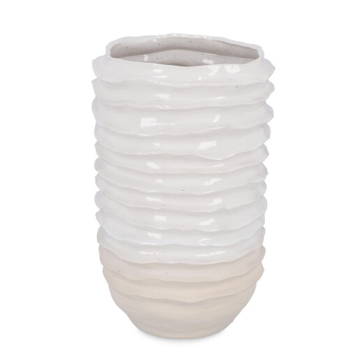 Vaza flori ceramica alba crem Yori 36x56.5 cm