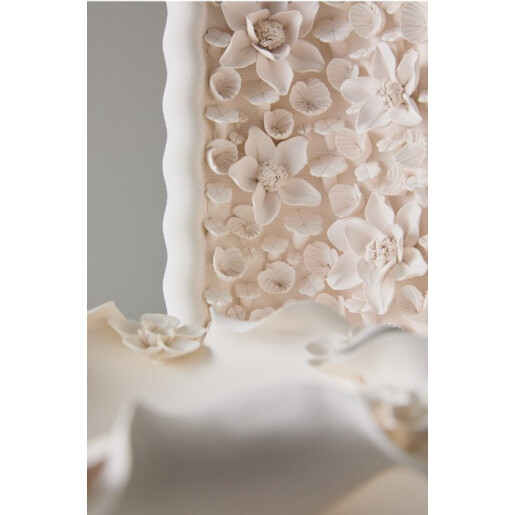 Vaza flori ceramica alba Minde 27x12x18,4h