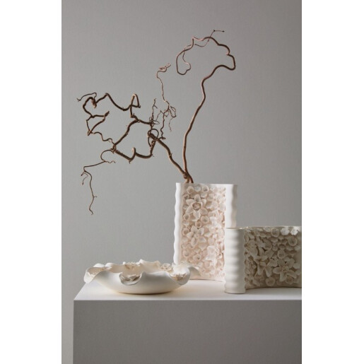 Vaza flori ceramica alba Minde 27x12x18,4h