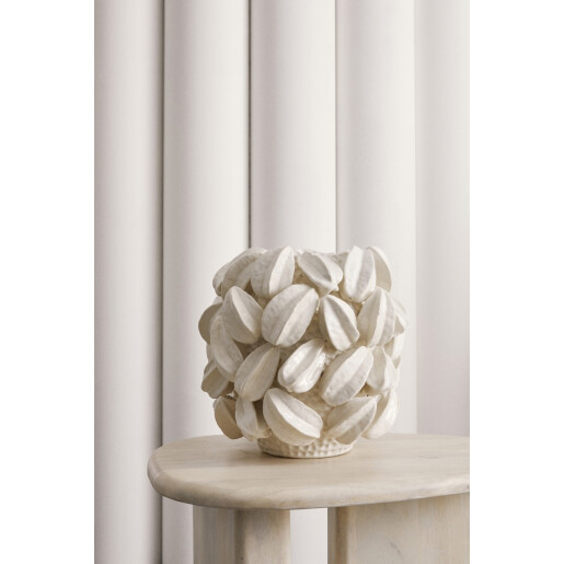 Vaza flori ceramica alba Carambola 34.5x33x32 cm