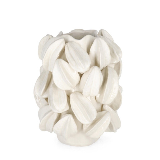 Vaza flori ceramica alba Carambola 24.5x24x31 cm