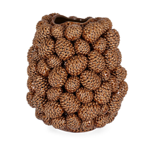 Vaza flori ceramica maro conuri brad 36x35.5x37.5 cm