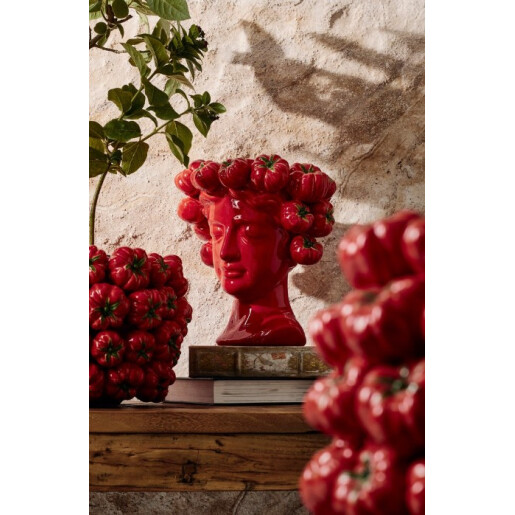 Vaza flori ceramica rosie verde Gazpacho 33,5x32x22h