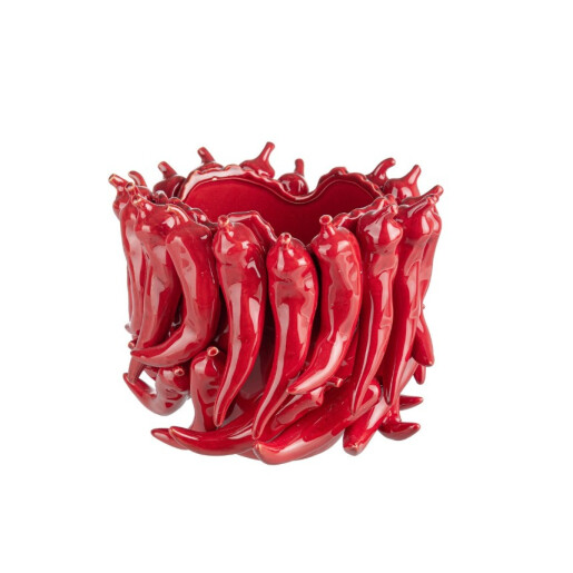 Vaza flori ceramica rosie Spicy 25,5x24,5x20,5h