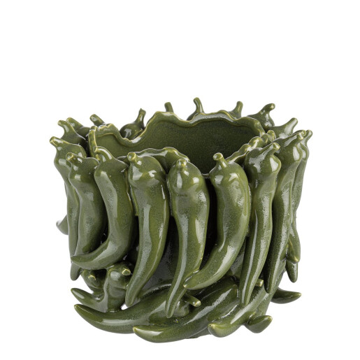 Vaza flori ceramica verde Spicy 25.5x24.5x20.5 cm