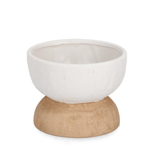 Vaza flori teracota natur alb Hector Ø19x14h