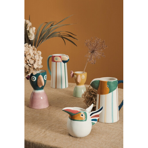 Carafa decorativa ceramica multicolora Toucan 21x12,8x23,5h
