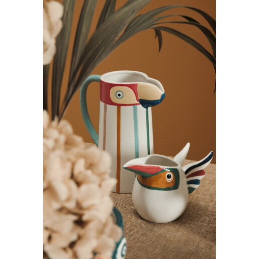 Carafa decorativa ceramica multicolora Toucan 21x12,8x23,5h