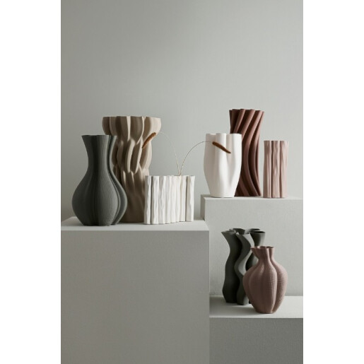 Vaza flori ceramica alba Misa 27x8x21h