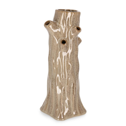 Vaza flori ceramica taupe Trunchi Copac 15x14x37h