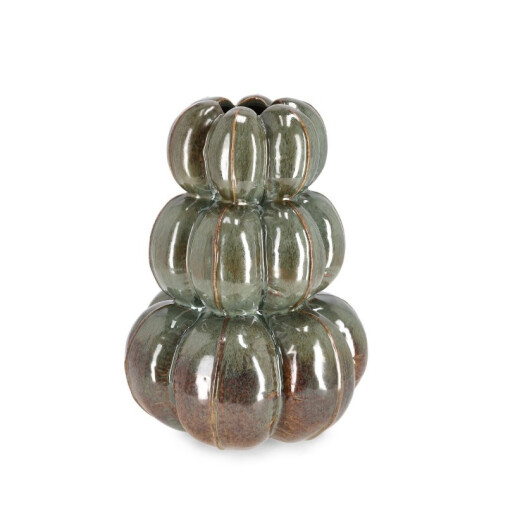 Vaza flori piatra verde maro Neilos Ø26x33h