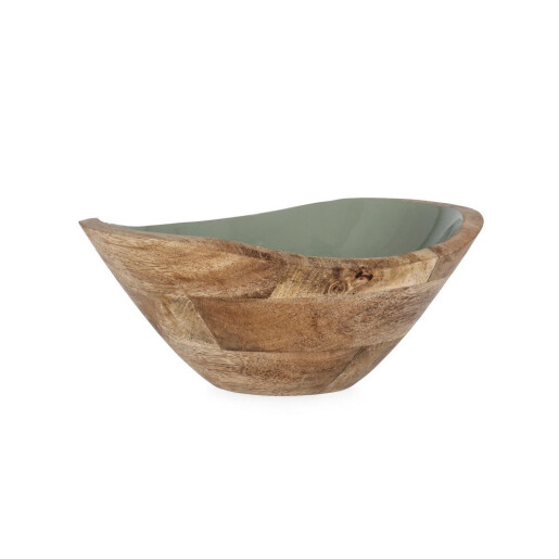 Bol lemn mango maro email verde 24x21x11h