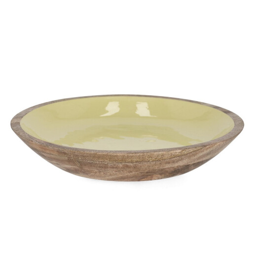 Bol lemn mango email galben Thara Ø38x7h