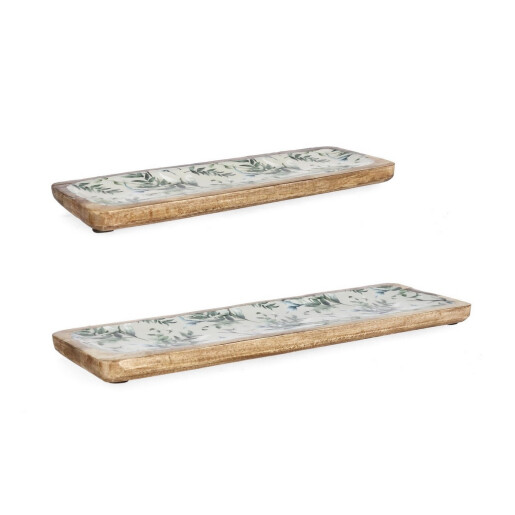 Set 2 tavi lemn mango email multicolor Thara 38x12x2h, 46x15x2h