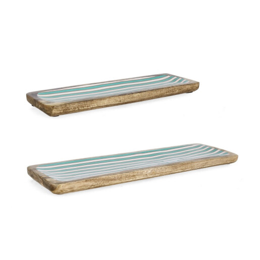 Set 2 tavi lemn mango email multicolor Thara Stripes 38x12x2h, 46x15x2h